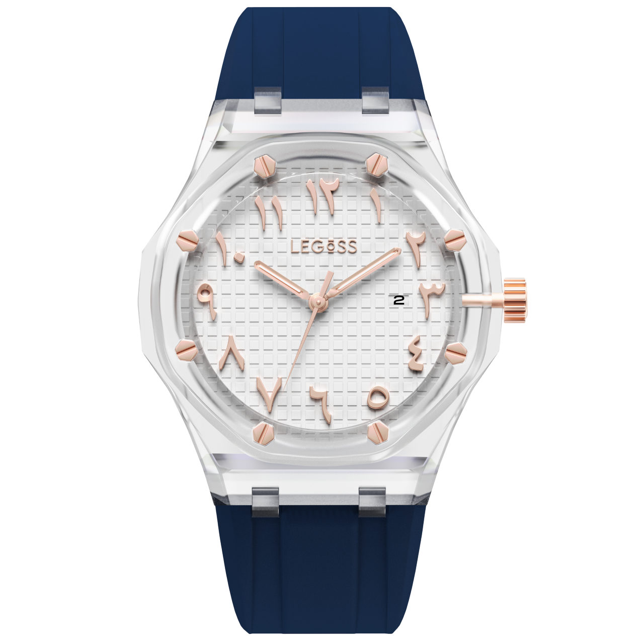 LUMAR Transparent โ Menโs Clear Polycarbonate Arabic Dial Premium Watch
